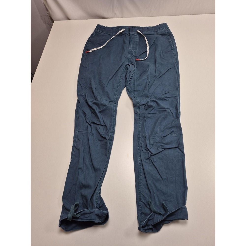 Topo Designs Jogger Pants Mens Large Blue Cotton Stretch Travel Drawstring